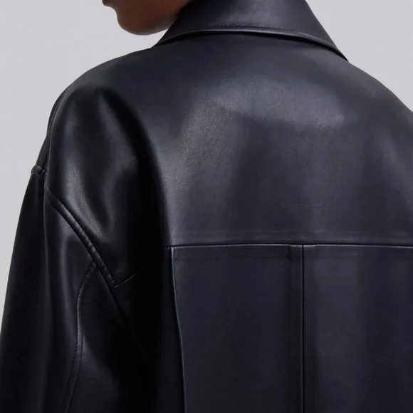 NWT | Dept. Anonym Faux Leather Coat with Pinched Pleats - Picture 7 of 9